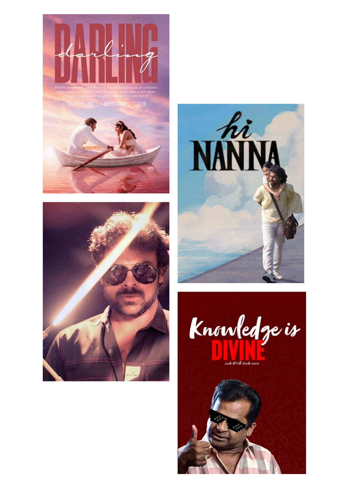 Tollywood Mass Wall | Telugu Movie Wall Poster Pack | 12 Pieces A5