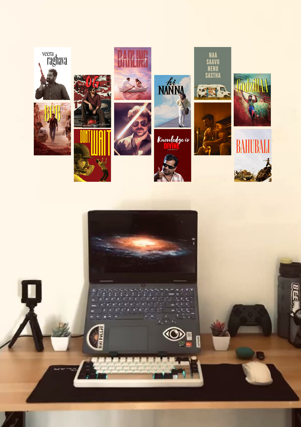 Tollywood Mass Wall | Telugu Movie Wall Poster Pack | 12 Pieces A5